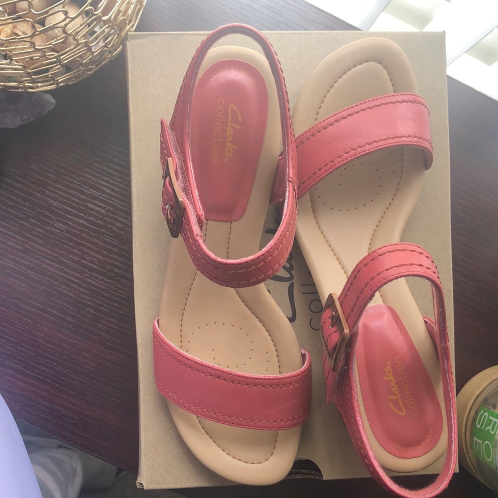 Dusty Rose Sandals by Clark’s Collection